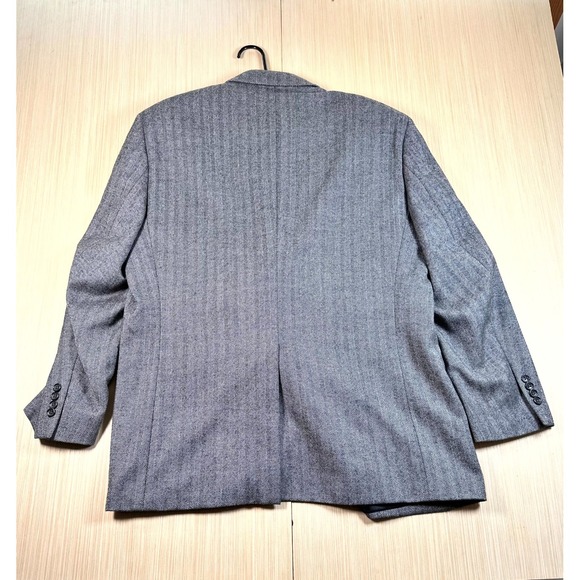 Botany 500 Blazer Jacket‎ Mens 48 Gray Lambswool Herringbone Single Breasted - Picture 7 of 7